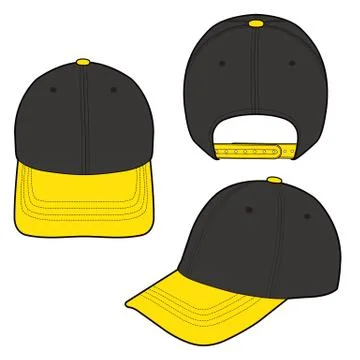 Baseball Cap Fashion flat vector mockup design  Stock Illustration