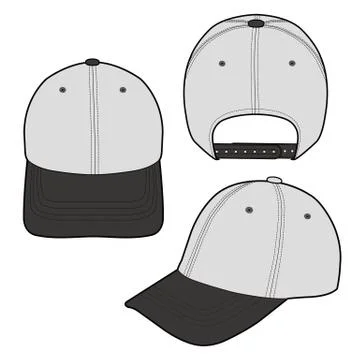 Baseball Cap Fashion flat vector mockup design  Stock Illustration