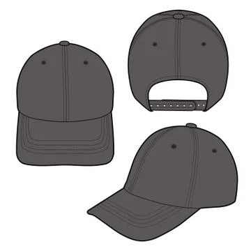 Baseball Cap Fashion flat vector mockup design  Stock Illustration
