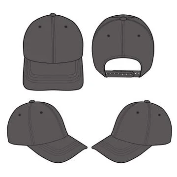 Baseball Cap Fashion flat vector mockup design  Stock Illustration