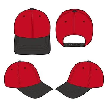 Baseball Cap Fashion flat vector mockup design  스톡 일러스트