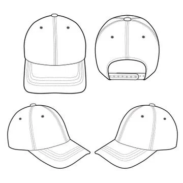 Baseball Cap Fashion flat vector mockup design56 Stock Illustration