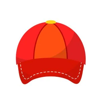 Baseball cap in flat cartoon style on white, stock vector illustration Illustrazione stock
