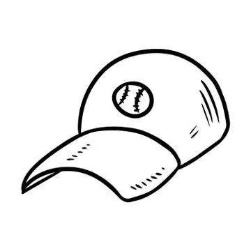 Baseball cap hand drawn sketch doodle icon Stock Illustration