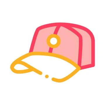 Baseball Cap Hat Icon Vector Outline Illustration Stock Illustration