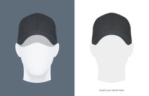 Baseball cap at head. Vector illustration. Stock Illustration
