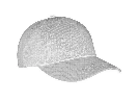 Baseball cap icon constructed from black dots pattern, modern design. Stock Illustration