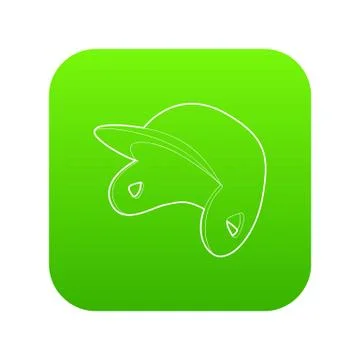 Baseball cap icon green vector Illustrazione stock