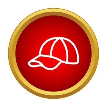 Baseball cap icon vector illustration in red circle Ilustración de archivo