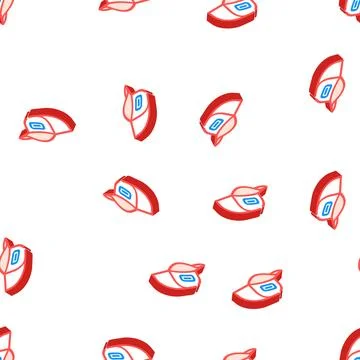 Baseball cap isometric icon seamless pattern Stock Illustration
