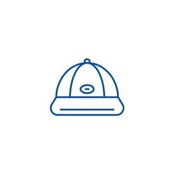 Baseball cap line icon concept. Baseball cap flat vector symbol, sign, outline Illustrazione stock