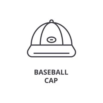 Baseball cap line icon, outline sign, linear symbol, vector, flat illustration Stock Illustration