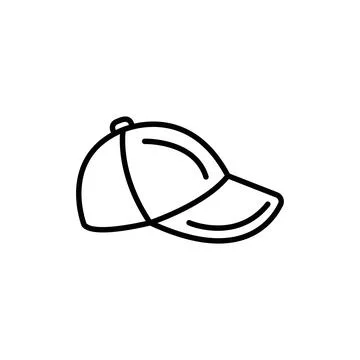 Baseball cap line icon. Vector line icon isolated on white background Stock Illustration
