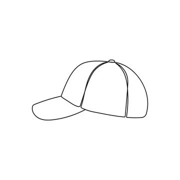 Baseball cap. One continuous line drawing. Stock Illustration