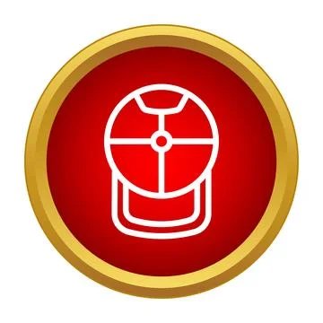 Baseball cap outline icon in red circle Stock Illustration