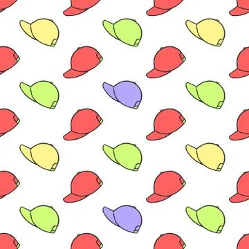 Baseball cap pattern Stock Illustration