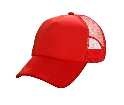 Baseball cap red isolated on white Stock Photos