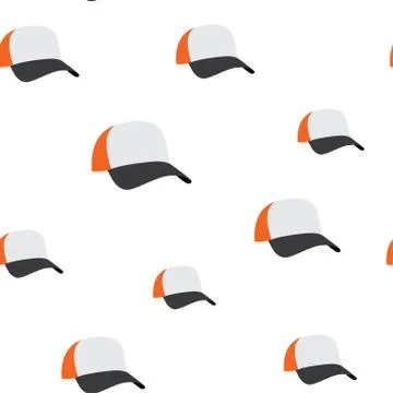 Baseball Cap Seamless Pattern Stock Illustration