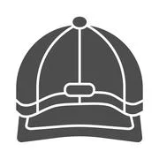 Cap line and glyph icon, clothes and accessory, sport hat sign