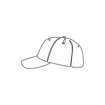 Baseball cap. Sport hat. One line art. Illustrazione stock