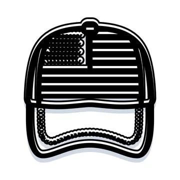 Baseball cap with striped flag and stars design Stock Illustration