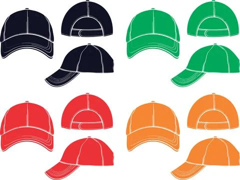 Baseball Cap vector Designs Vectors Illustrazione stock