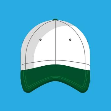 Baseball cap vector flat icon hat isolated clothing. Accessory front view gre イラスト素材