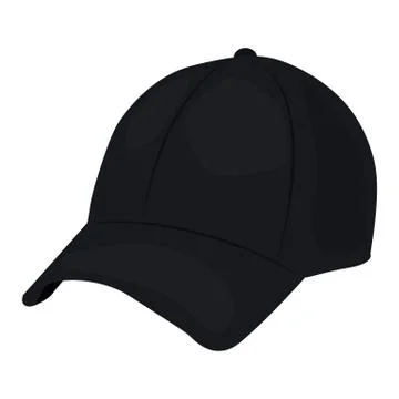 Baseball cap vector icon on a white background. Black hat illustration isolated イラスト素材