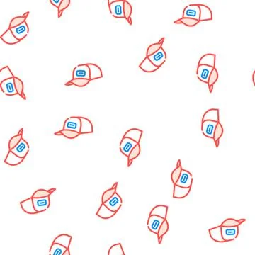 Baseball cap vector seamless pattern Stockillustratie