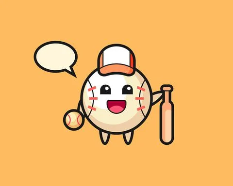 Baseball cartoon as a baseball player Stock Illustration