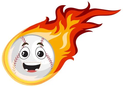 Baseball Cartoon Character with Fire Stock-Illustration