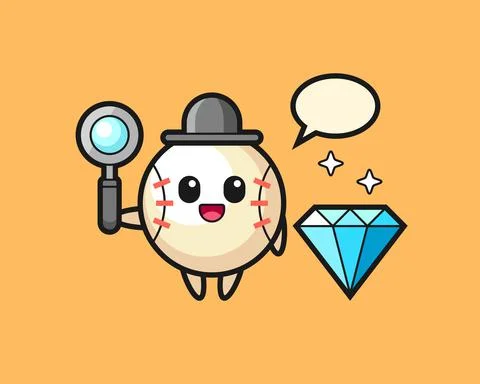 Baseball cartoon with a diamond Stock Illustration