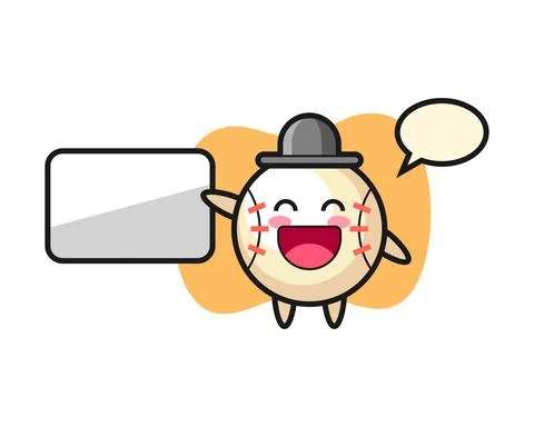 Baseball cartoon doing a presentation Stock Illustration