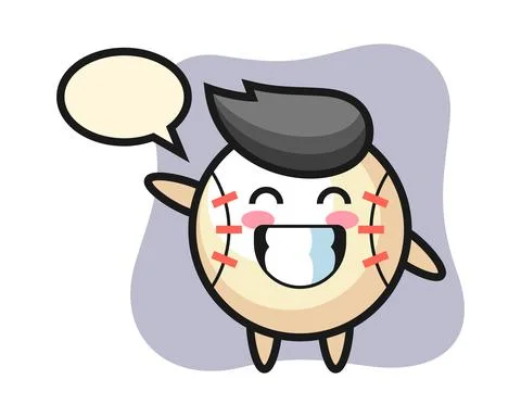 Baseball cartoon doing wave hand gesture Stock Illustration