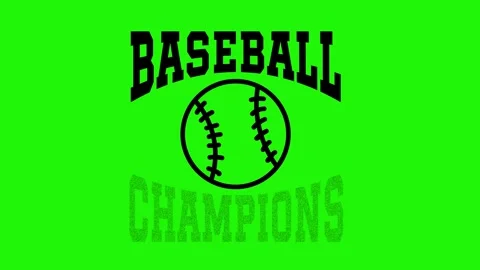 Baseball champions sign looping animation on green background Stock Footage 341787078