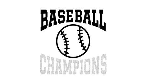 Baseball champions sign looping animation on white background Stock Footage 341787087