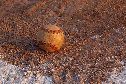 Baseball in the Clay Stock Photos