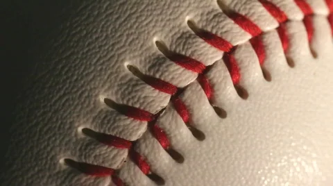 Baseball close up of ball stitching Stock Footage 840173