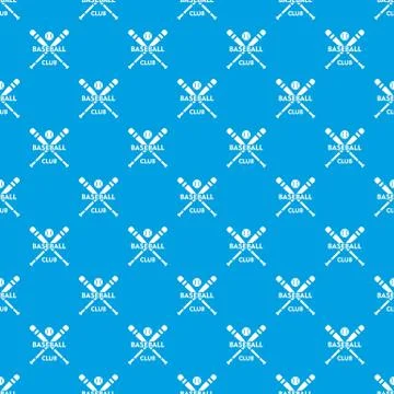 Baseball club pattern vector seamless blue Stock Illustration