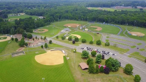 Baseball Complex at Michel J. Tighe Park II (drone) Stock Footage 248938615