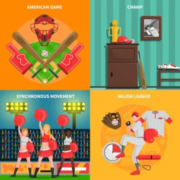 Baseball concept set Illustration