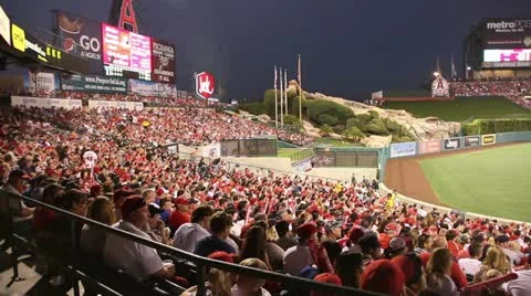 Baseball Crowd watching the game Stock Footage