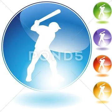 Baseball crystal icon Stock Illustration
