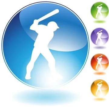Baseball crystal icon Stock Illustration