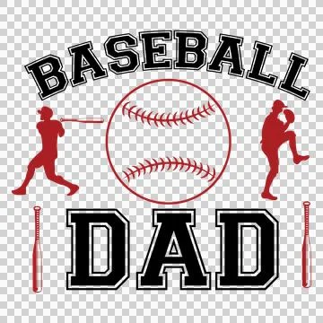 Baseball Dad Text With Large Central Ball and sports Illustrazione stock