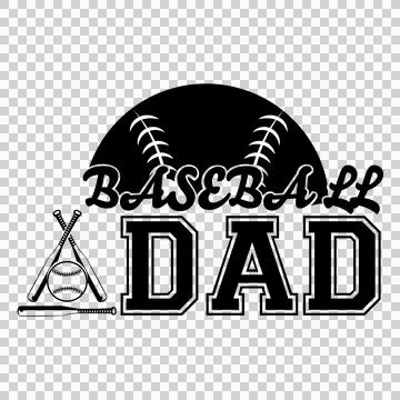 Baseball Dad Text With Semi Circle And Crossed sports Ilustração Stock