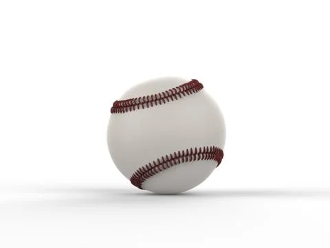 Baseball with dark red stitches - front view Stock Illustration