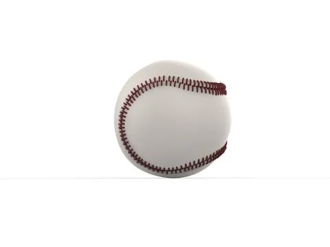 Baseball with dark red stitches - side view Illustrazione stock