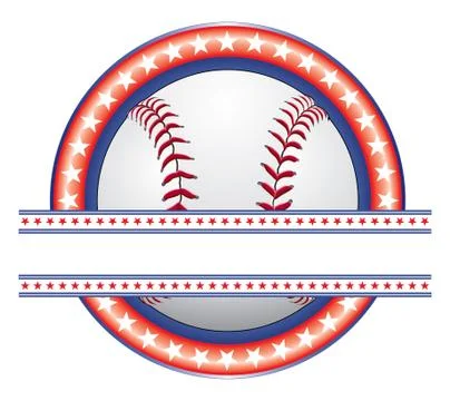 Baseball Design - Red White and Blue Stock Illustration