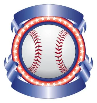 Baseball Design With Ribbons Stock Illustration
